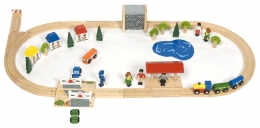 Bigjigs Wooden Railway - Village Train Set